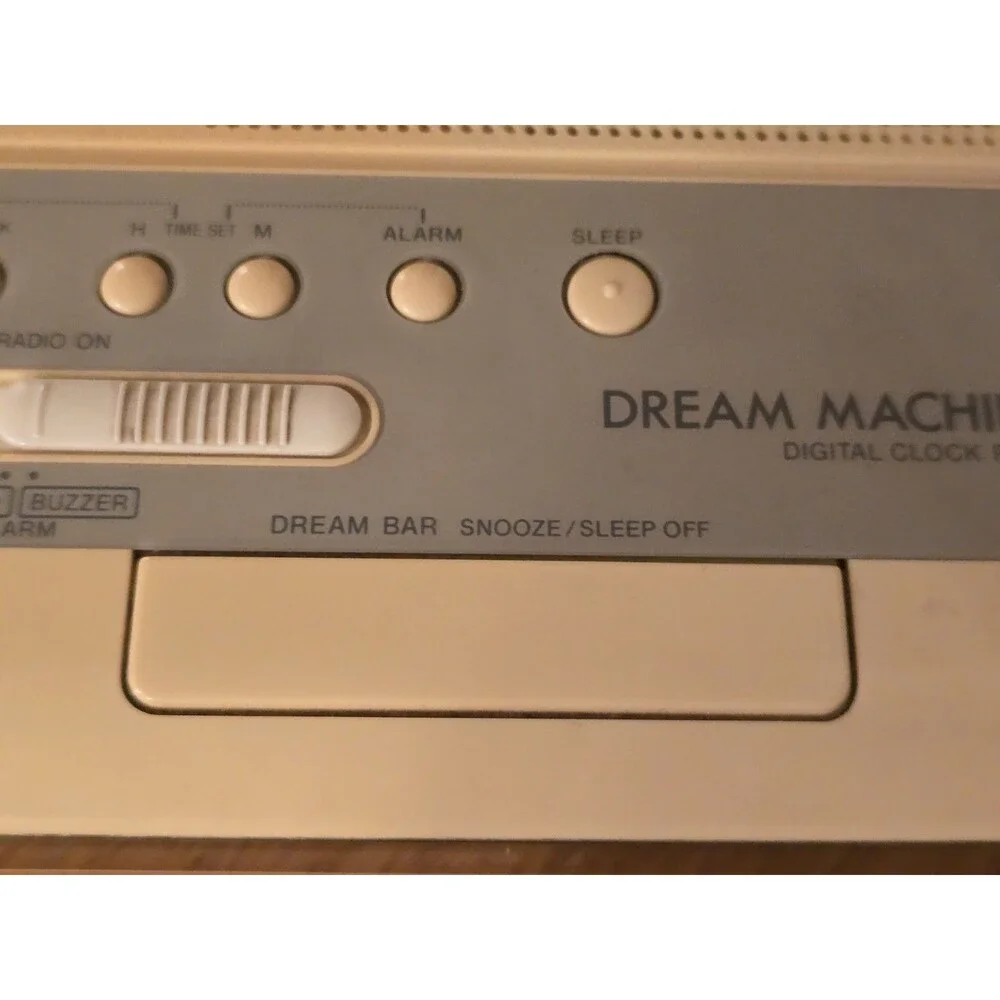 Vintage Sony Dream Machine ICF-C240 AM/FM Clock Radio Pink LED Cream Tested